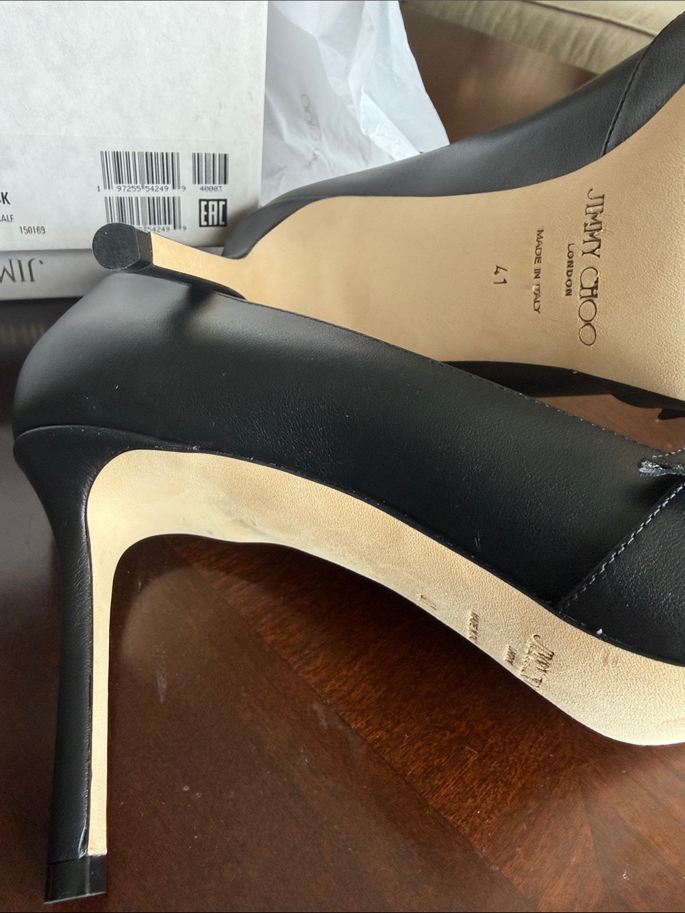 Jimmy Choo Black Leather Pointed-Toe Pumpwith Buckle Detail Alix85 size 41 NWT - Picture 5 of 9